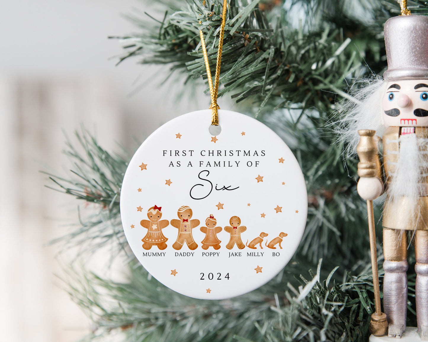 Personalised Family Christmas Ornament First Xmas Gingerbread Decoration 2023 Gift
