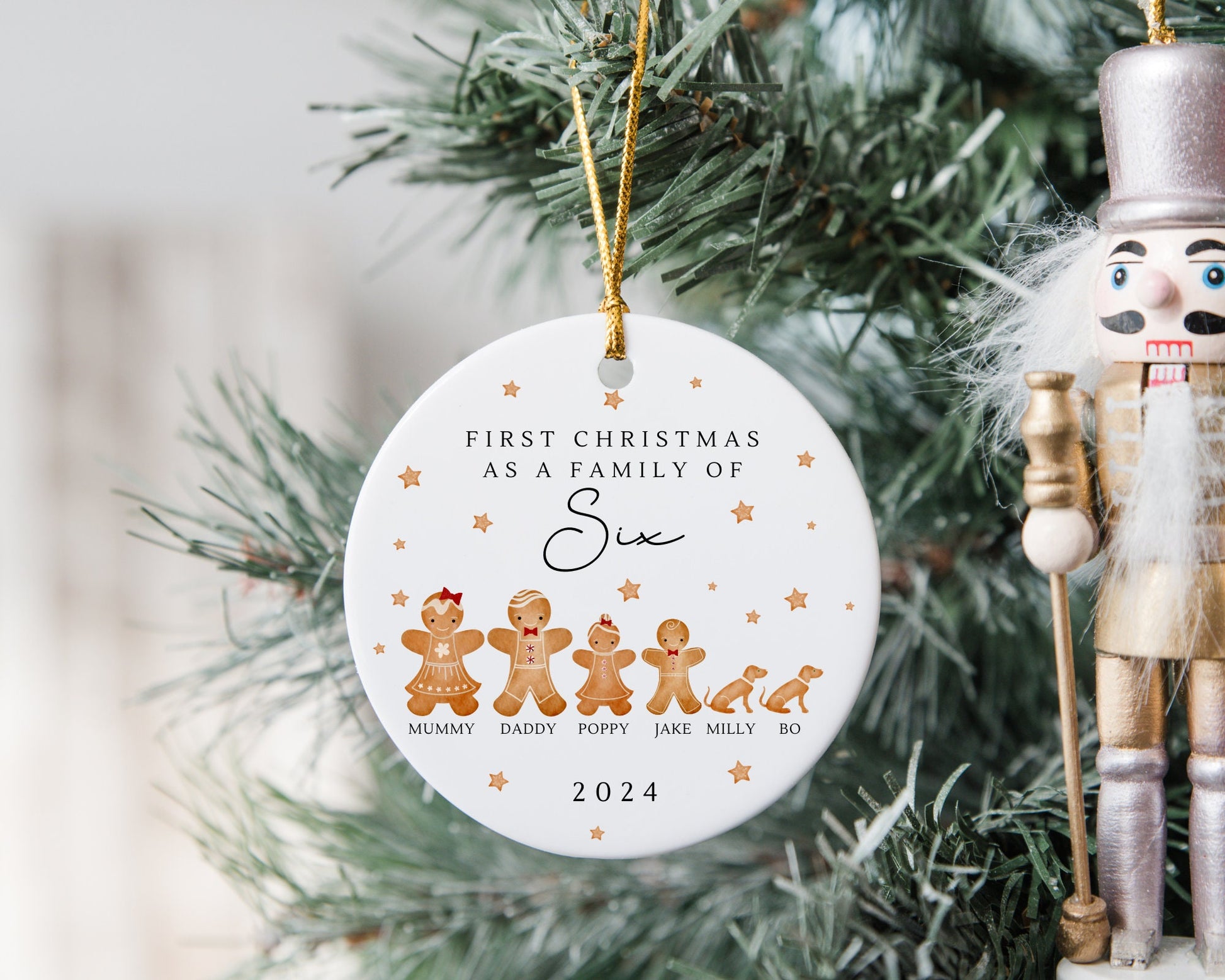 Personalised Family Christmas Ornament First Xmas Gingerbread Decoration 2023 Gift