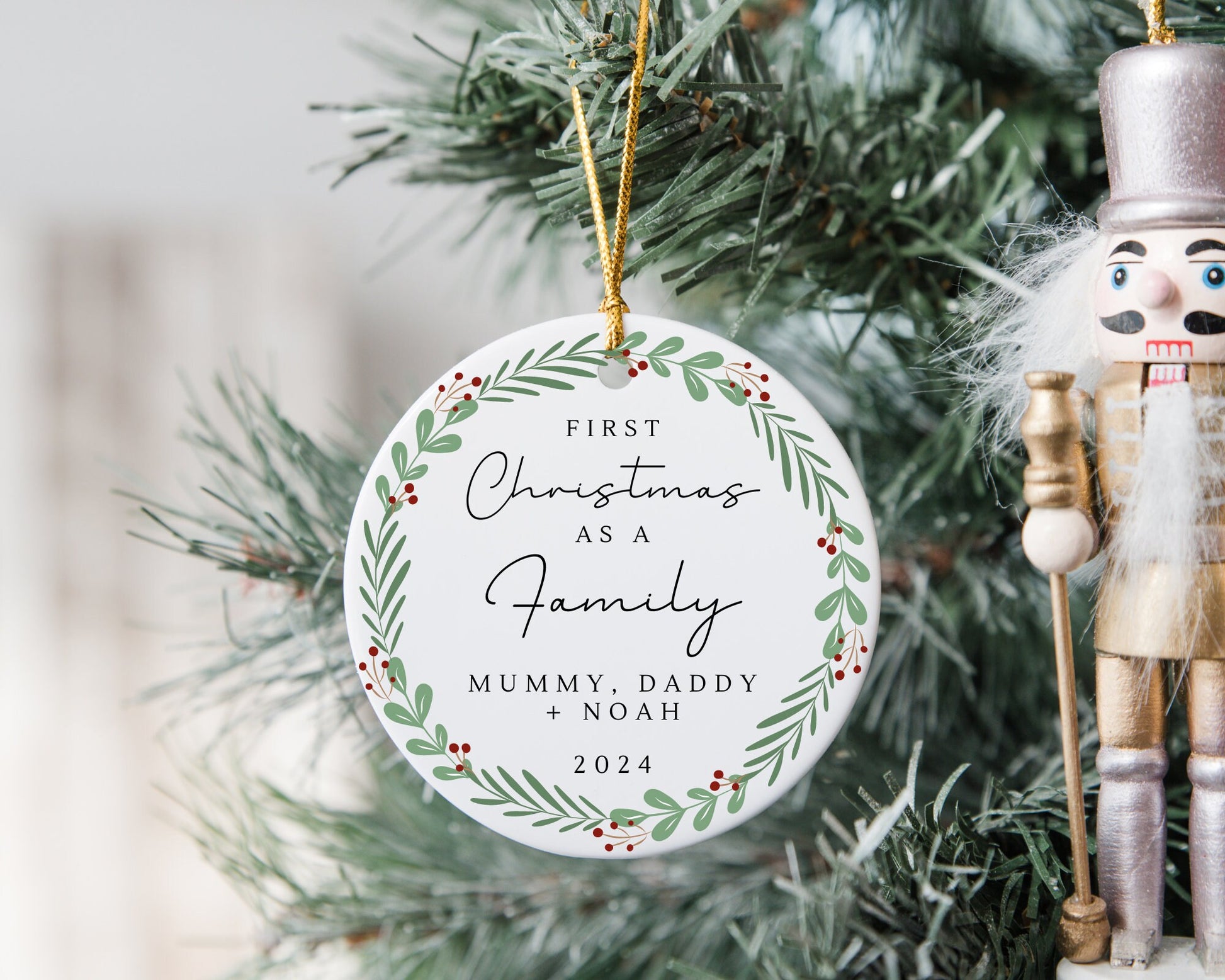 Family Christmas Ornament Personalised Baby First Xmas Decoration 2024 Gift