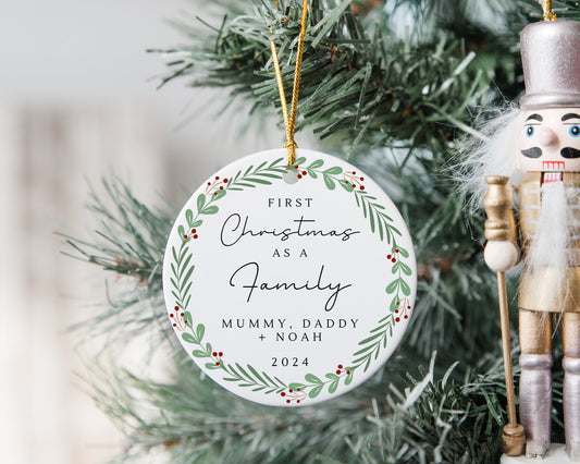 Family Christmas Ornament Personalised Baby First Xmas Decoration 2024 Gift