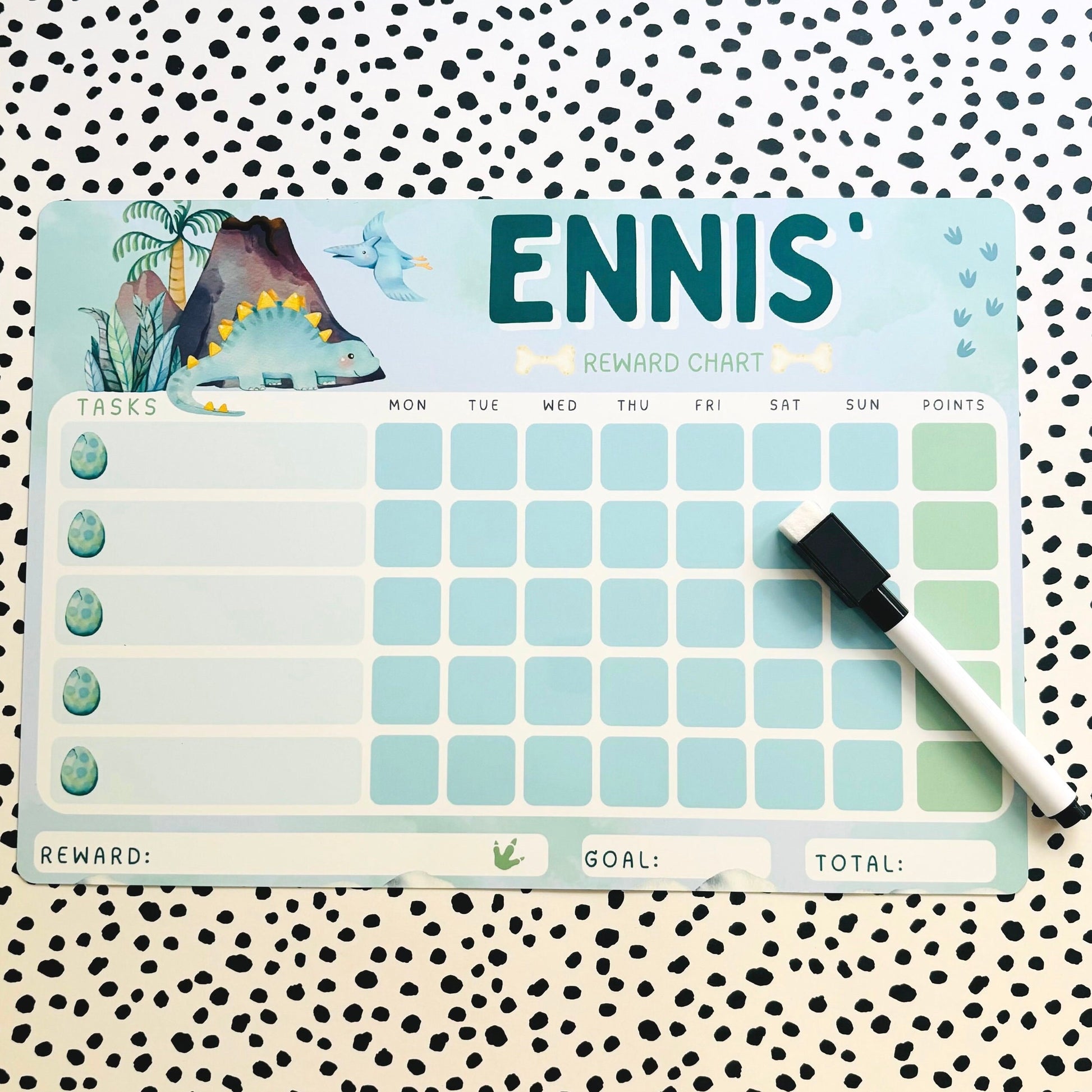 Personalised Wipeable Reward Chart Kids Chore Dry Erase Daily Task White Board