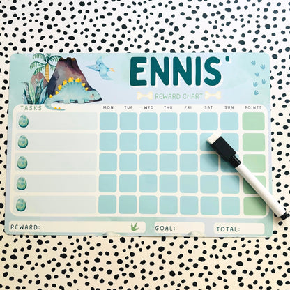 Personalised Wipeable Reward Chart Kids Chore Dry Erase Daily Task White Board