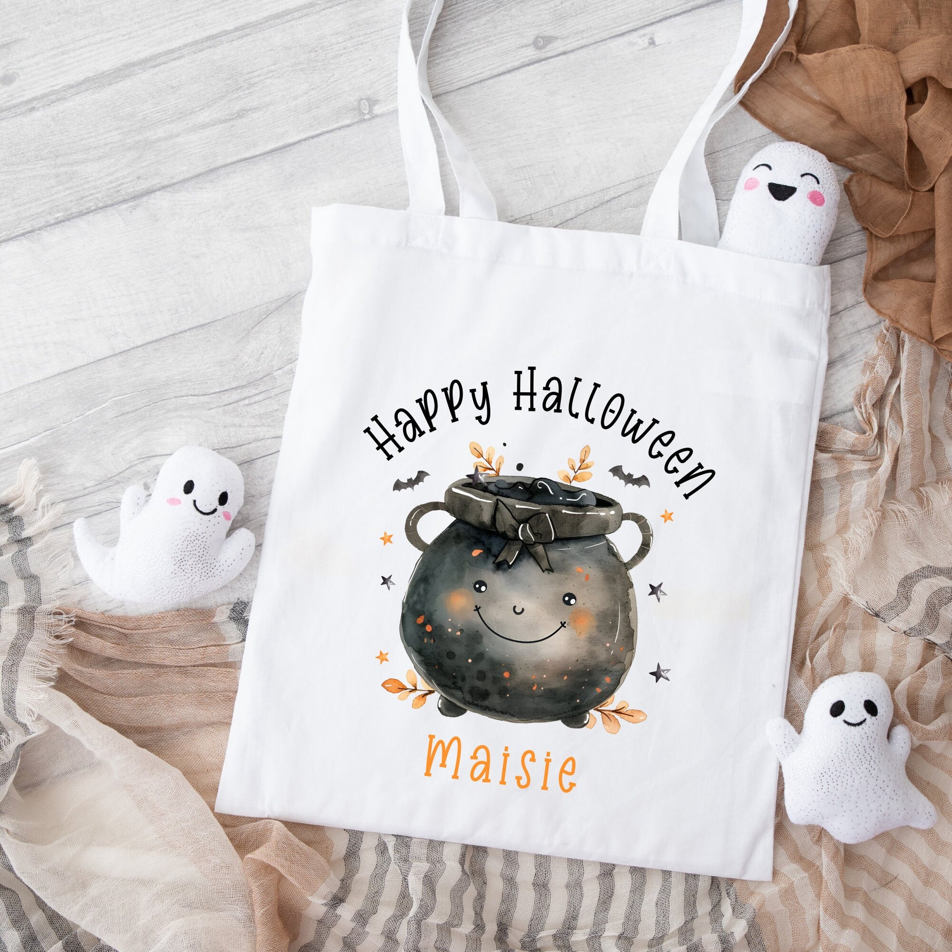 Halloween Bag Personalised Kids Trick Or Treat Sweet Gift Boo Bag