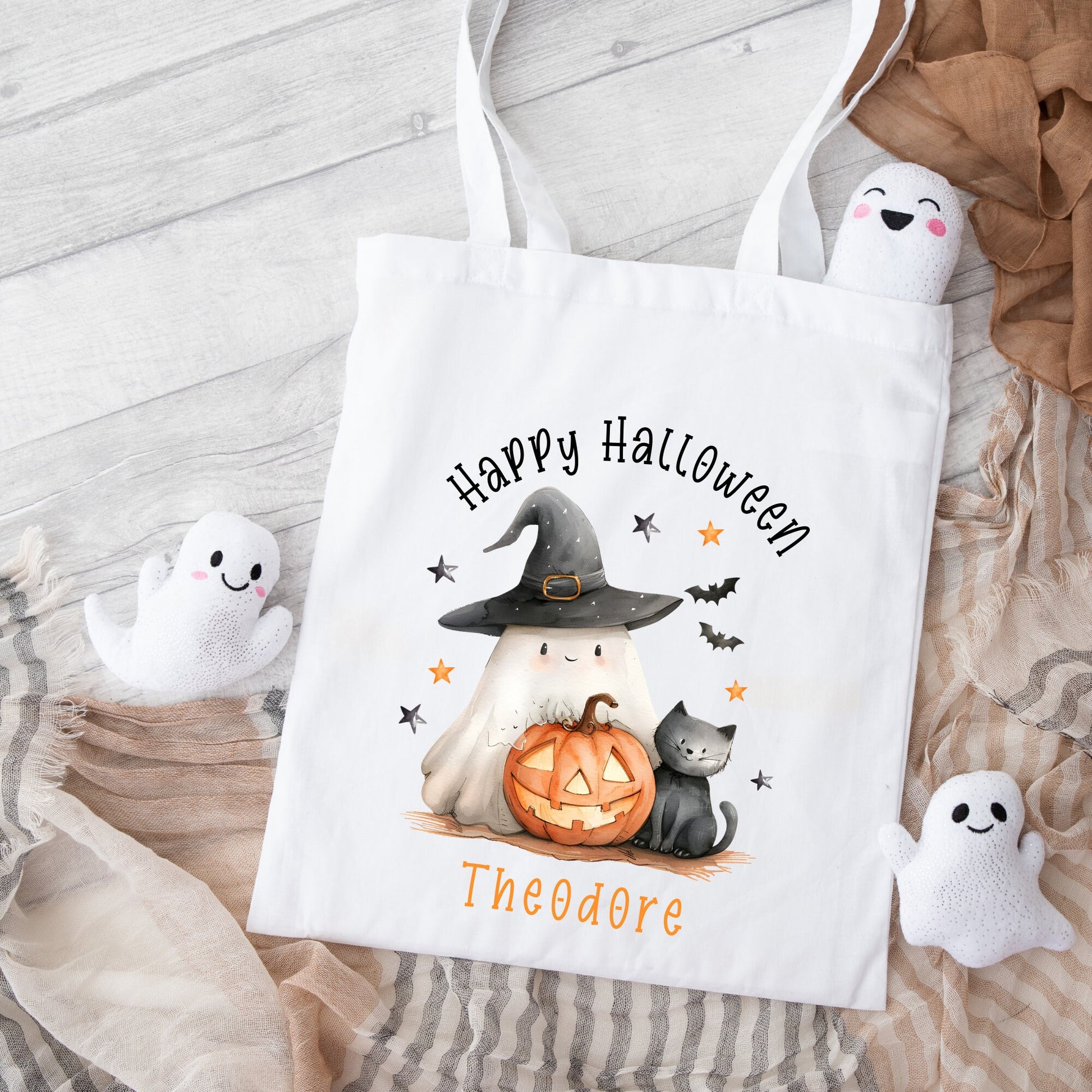 Halloween Bag Personalised Kids Trick Or Treat Sweet Gift Boo Bag