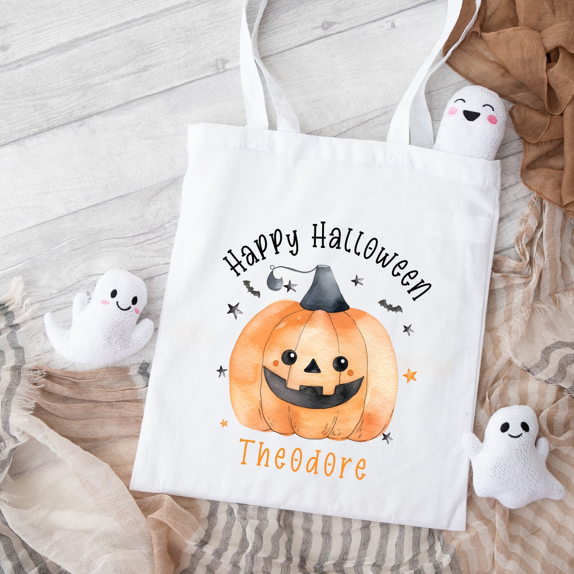 Halloween Bag Personalised Kids Trick Or Treat Sweet Gift Boo Bag