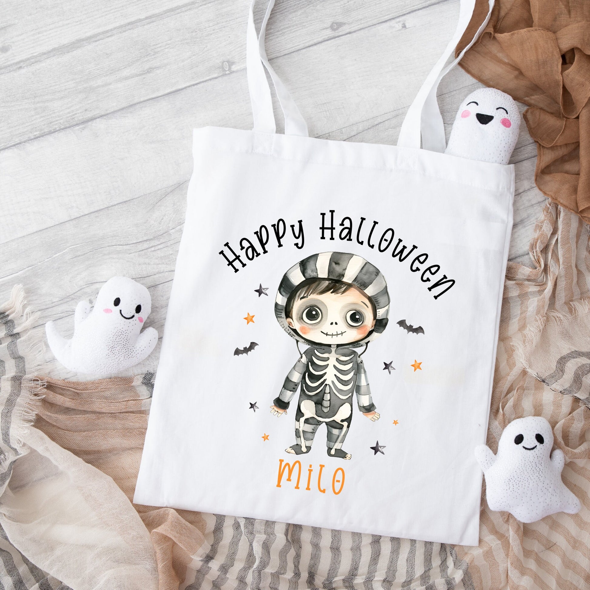 Halloween Bag Personalised Kids Trick Or Treat Sweet Gift Boo Bag