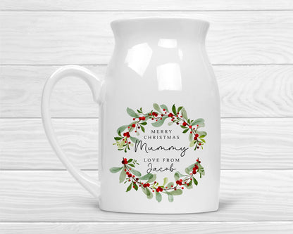 Personalised Vase Grandma Nanny Auntie Christmas Ceramic Flower Jug Gift