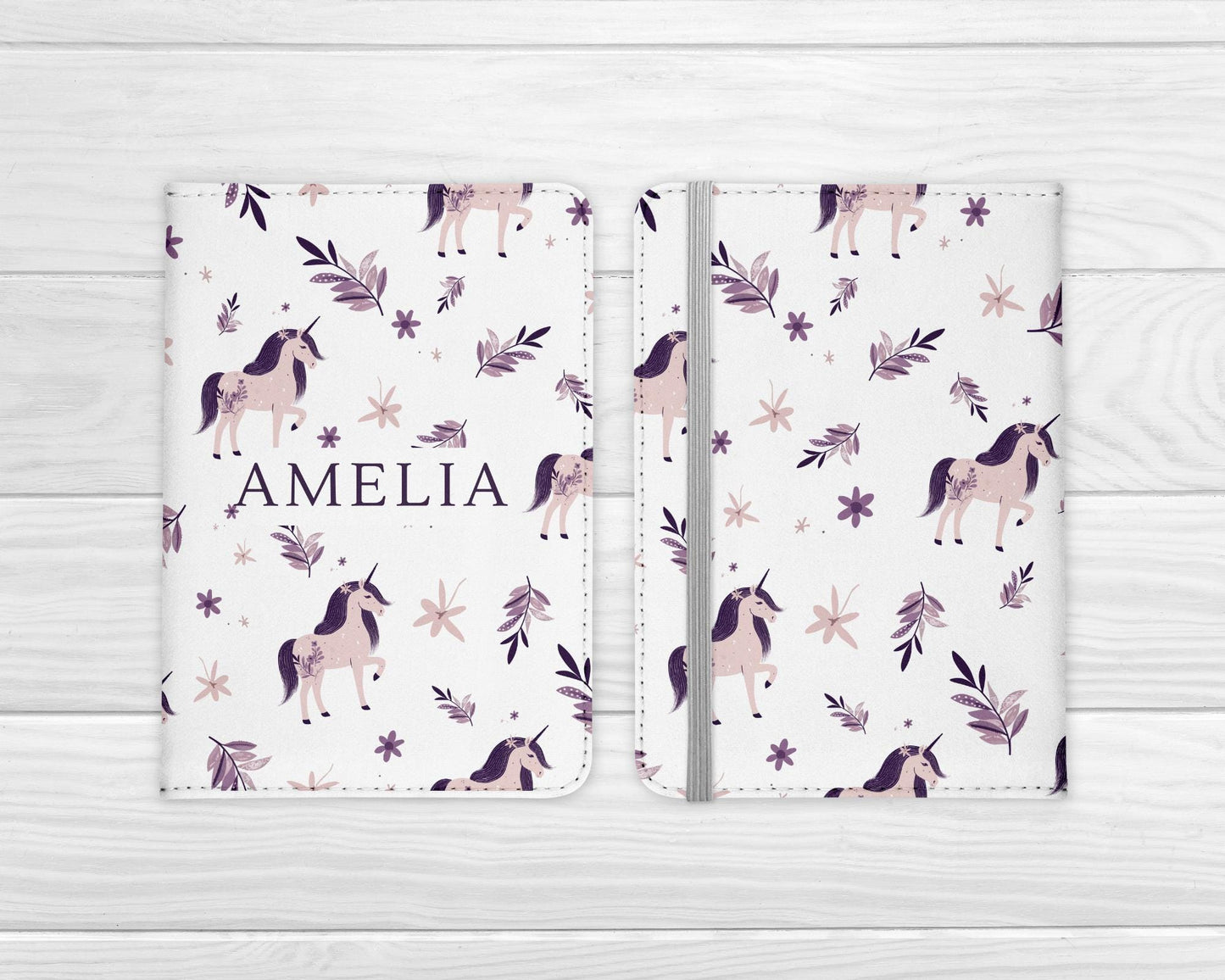 Personalised Passport Cover Kids Girls Unicorn Travel Documents Holder Gift
