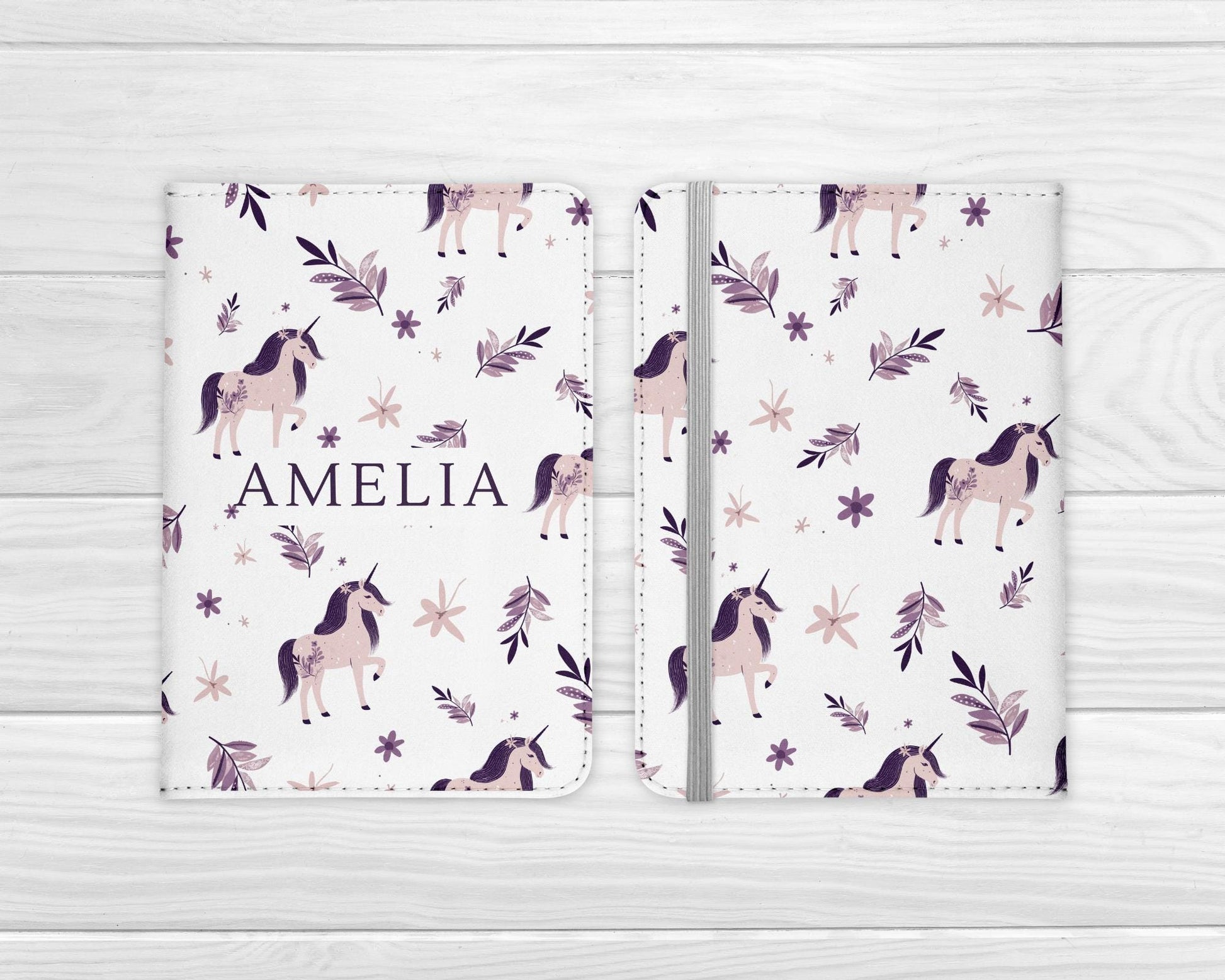 Personalised Passport Cover Kids Girls Unicorn Travel Documents Holder Gift