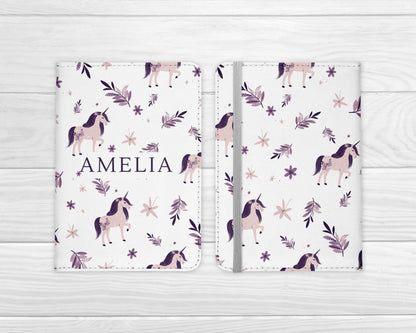 Personalised Passport Cover Kids Girls Unicorn Travel Documents Holder Gift