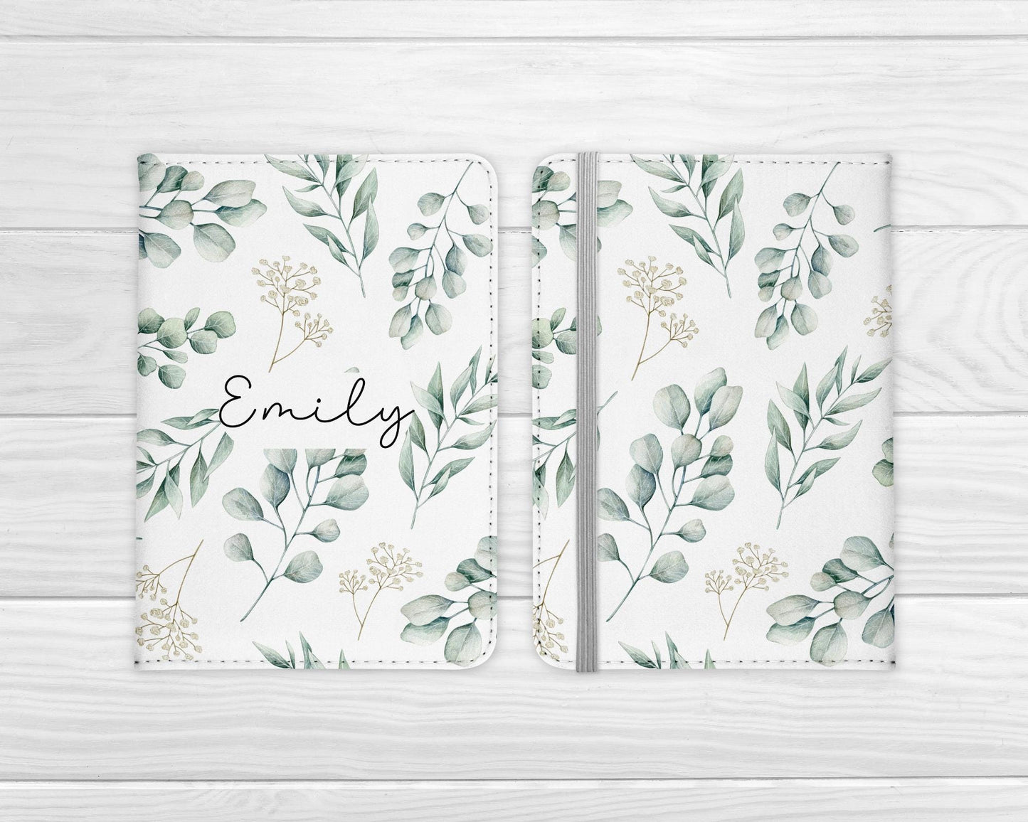 Personalised Passport Cover Girls Green Floral Cute Bridal Honeymoon Travel Documents Holder Gift