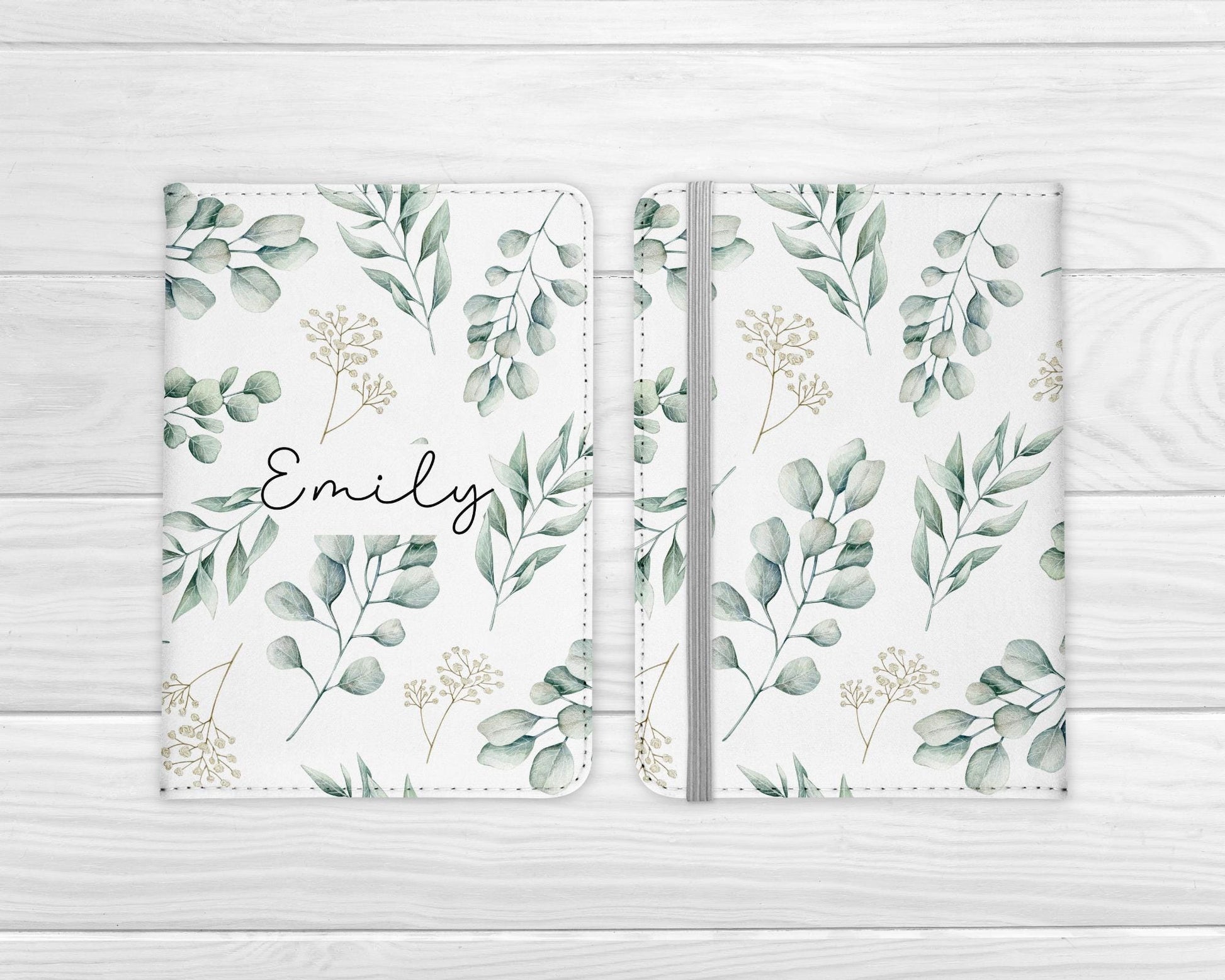 Personalised Passport Cover Girls Green Floral Cute Bridal Honeymoon Travel Documents Holder Gift