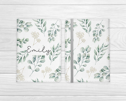Personalised Passport Cover Girls Green Floral Cute Bridal Honeymoon Travel Documents Holder Gift