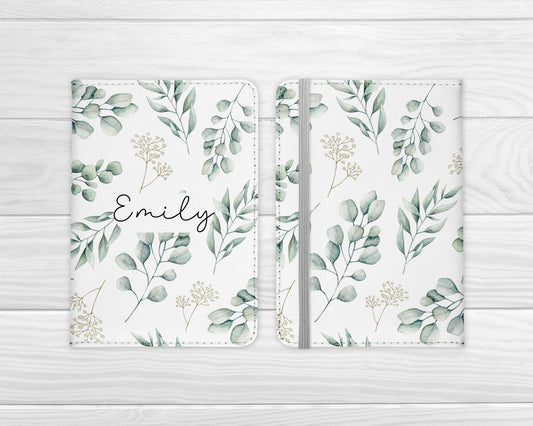 Personalised Passport Cover Girls Green Floral Cute Bridal Honeymoon Travel Documents Holder Gift