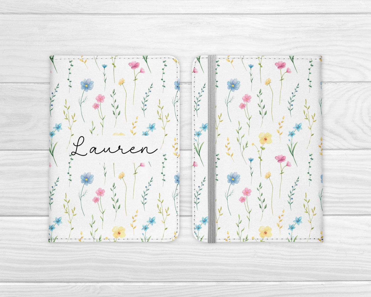 Personalised Floral Passport Cover: Bridal Honeymoon Travel Gift