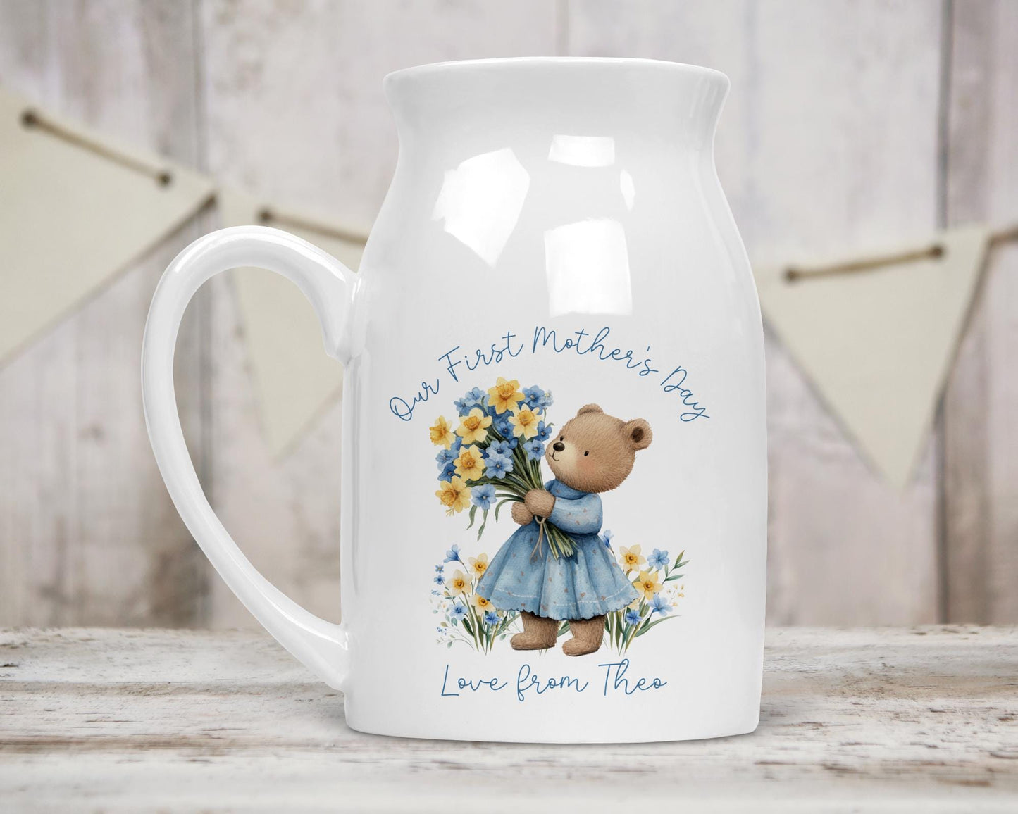 Personalised Vase Mother's Day Mummy Mum Ceramic Flower First Mothers Day Gift