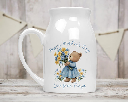 Personalised Vase Mother's Day Mummy Mum Ceramic Flower First Mothers Day Gift