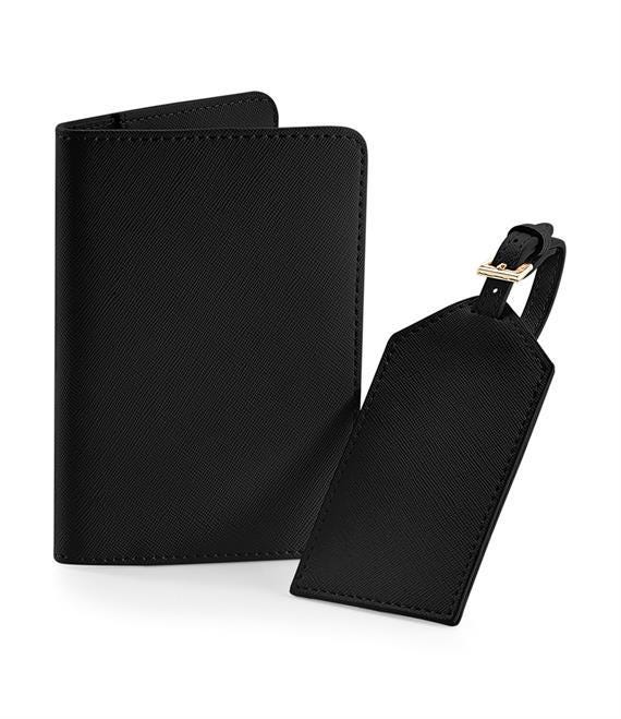 Personalised Passport Holder & Luggage Tag Aesthetic Initial Luxury Travel Documents Gift Set