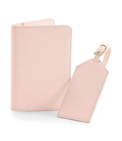 Personalised Passport Holder & Luggage Tag Aesthetic Initial Luxury Travel Documents Gift Set