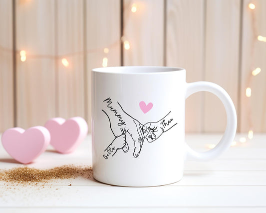 Personalised Nanny/Mum/Grandma Mug Holding Children's Hands Grandchildren Gift