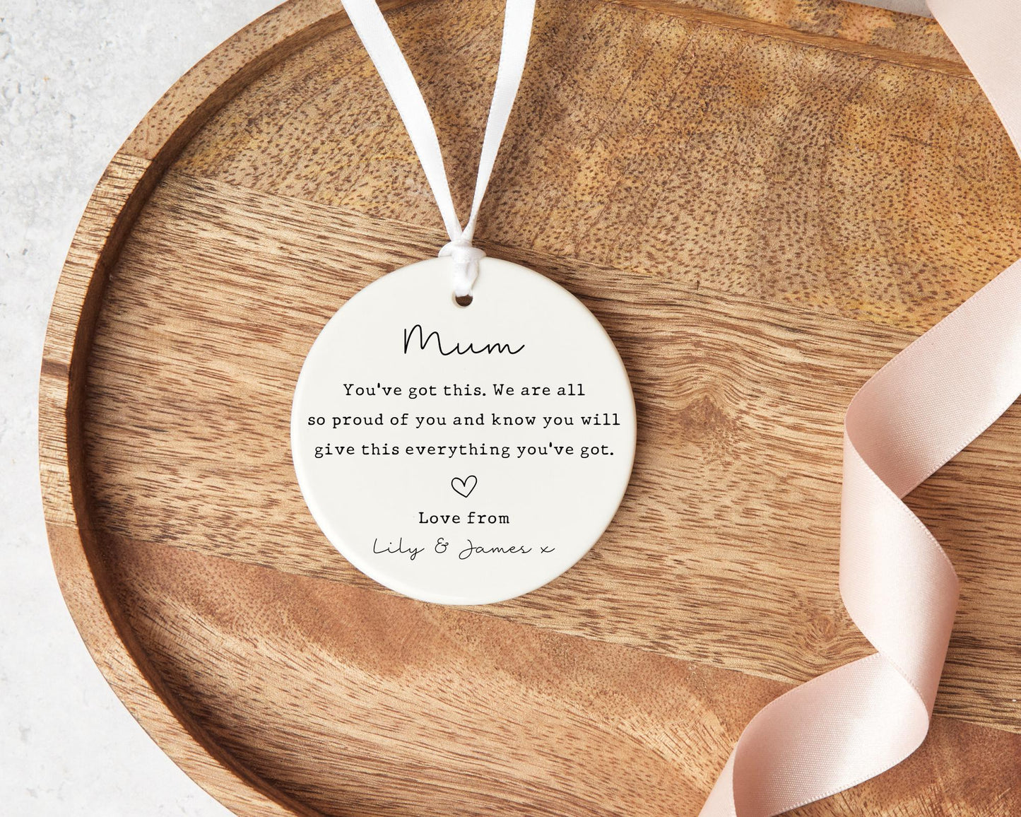 Personalised Mum Ornament Mother's Day Keepsake Sentimental Message Ceramic Birthday Gift Add Your Own Text