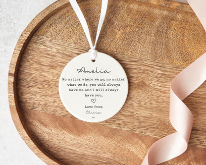 Personalised Sister Ornament Best Friend Keepsake Sentimental Message Ceramic Birthday Mother's Day Gift