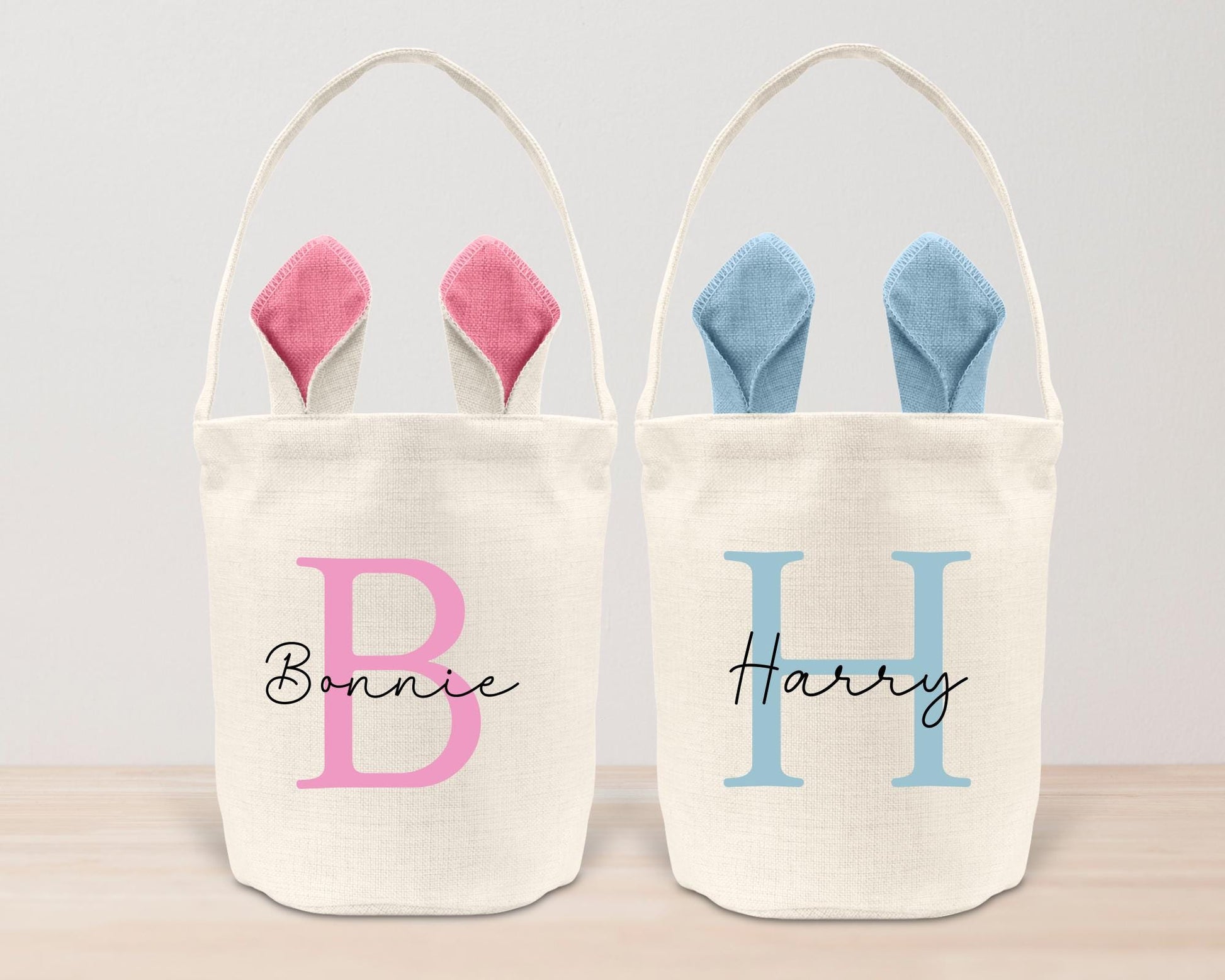 Personalised Easter Basket Bag Kids Egg Hunt Children's Bunny Gift