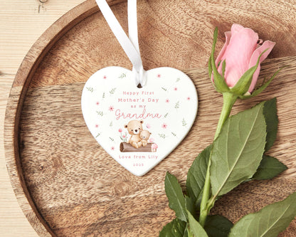 Personalised First Mother's Day Ornament Keepsake Ceramic New Mum Nanny Grandma Nana Baby Gift