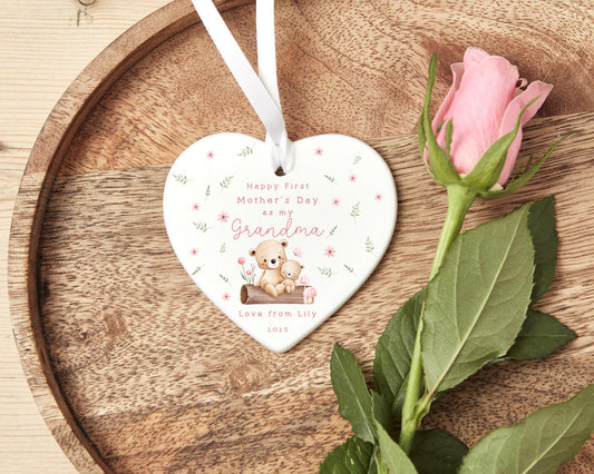 Personalised First Mother's Day Ornament Keepsake Ceramic New Mum Nanny Grandma Nana Baby Gift