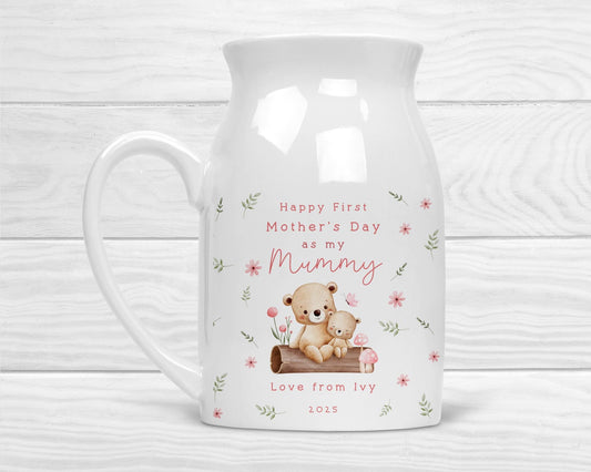 Personalised Mother's Day Vase First As Mummy Nanny Grandma Ceramic Flower Gift