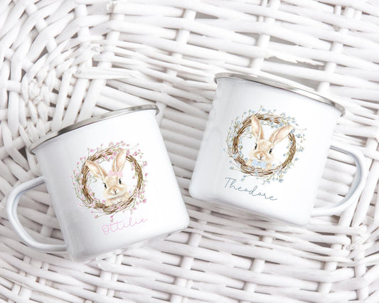 Personalised Easter Mug Children's Bunny Gift Enamel Kids Cup