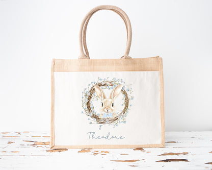 Easter Bag Personalised Children's Egg Hunt Jute Bunny Gift Bag