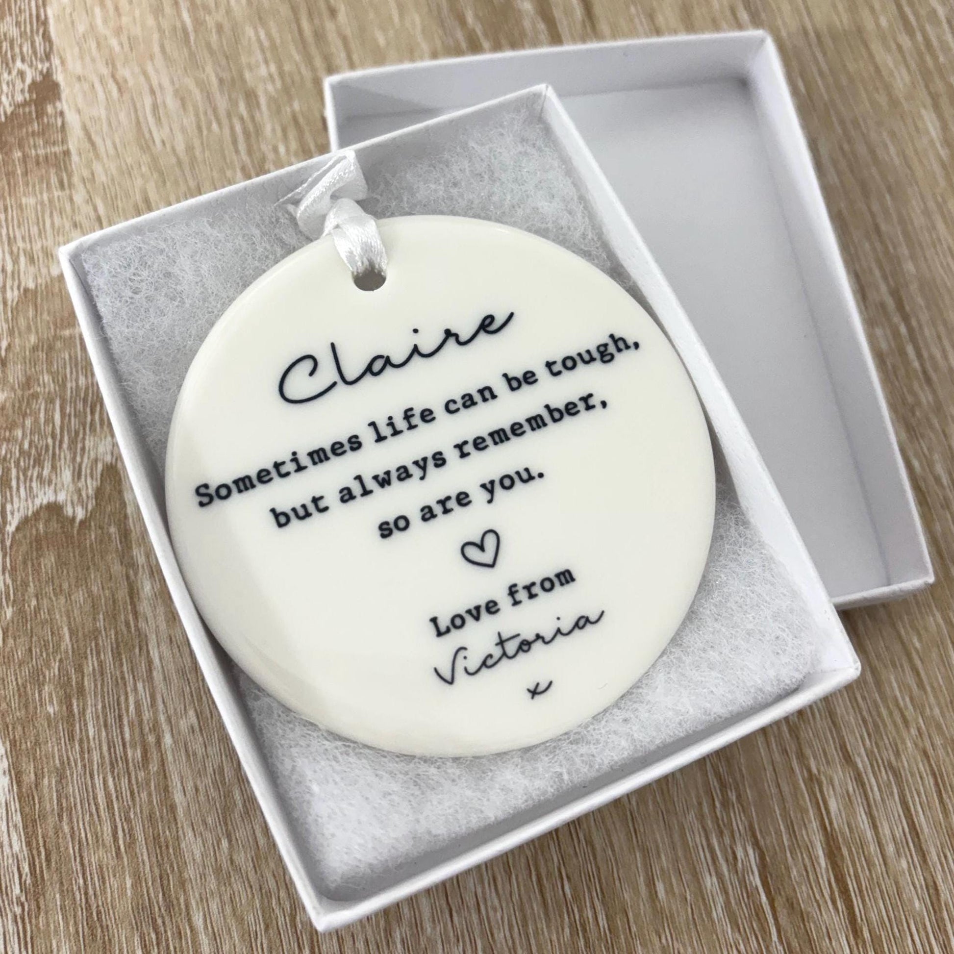 Personalised Life Is Tough But So Are You Ornament Friend Daughter Sister Keepsake Thinking Of You Sympathy Motivational Quote Ceramic Gift