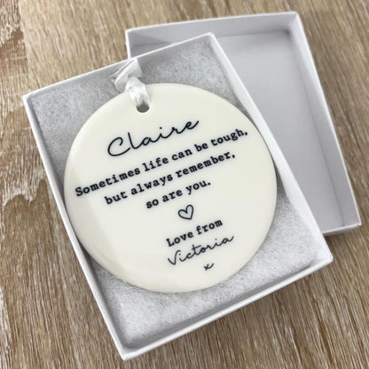 Personalised Life Is Tough But So Are You Ornament Friend Daughter Sister Keepsake Thinking Of You Sympathy Motivational Quote Ceramic Gift