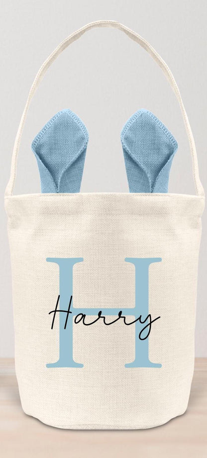 Personalised Easter Basket Bag Kids Egg Hunt Children's Bunny Gift