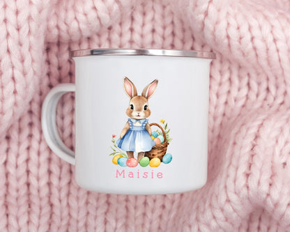 Personalised Easter Mug Children's Bunny Gift Enamel Kids Cup