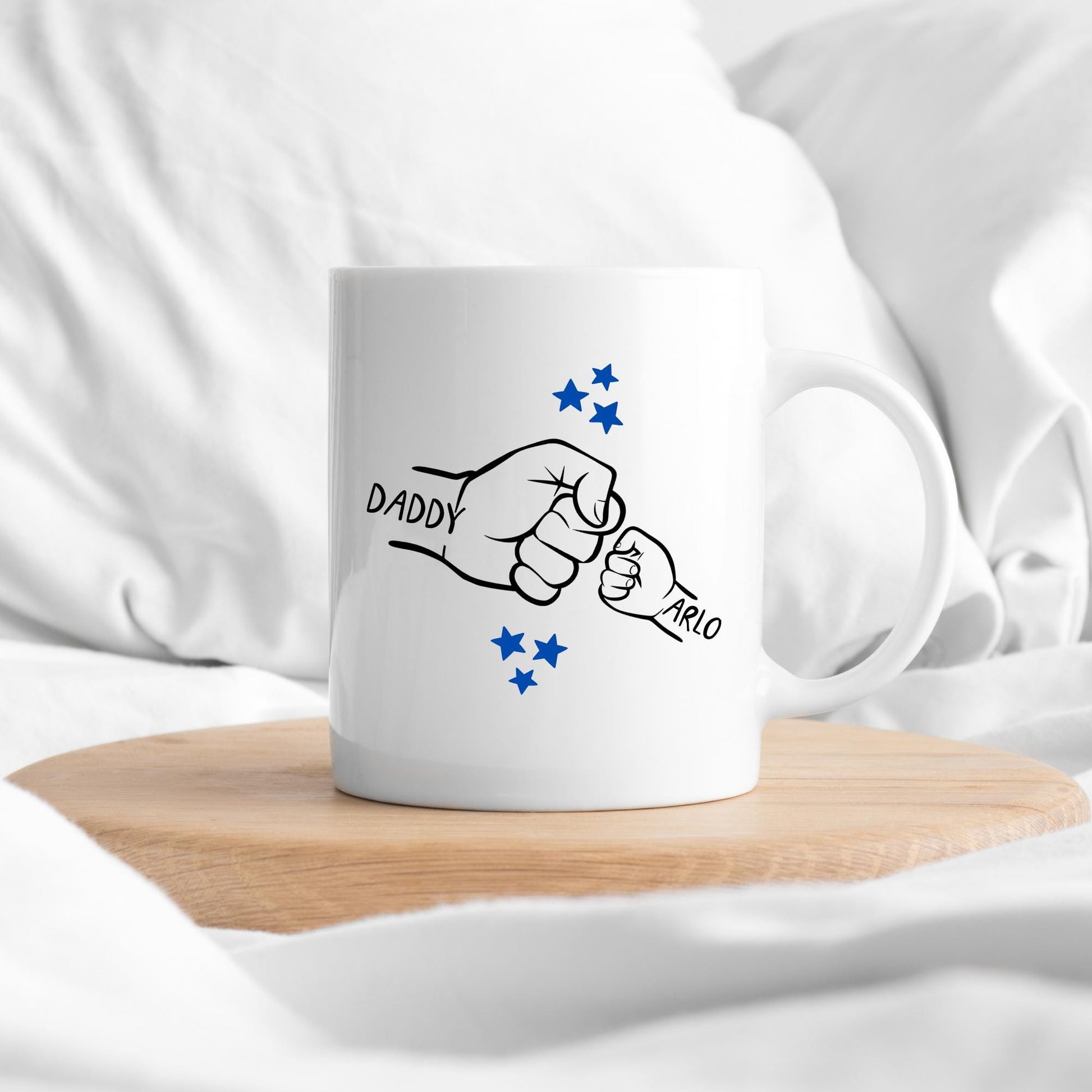 Father's Day Personalised Mug Fist Pump Hands Daddy Grandad Grandpa Birthday Children & Grandchildren Gift For Dad