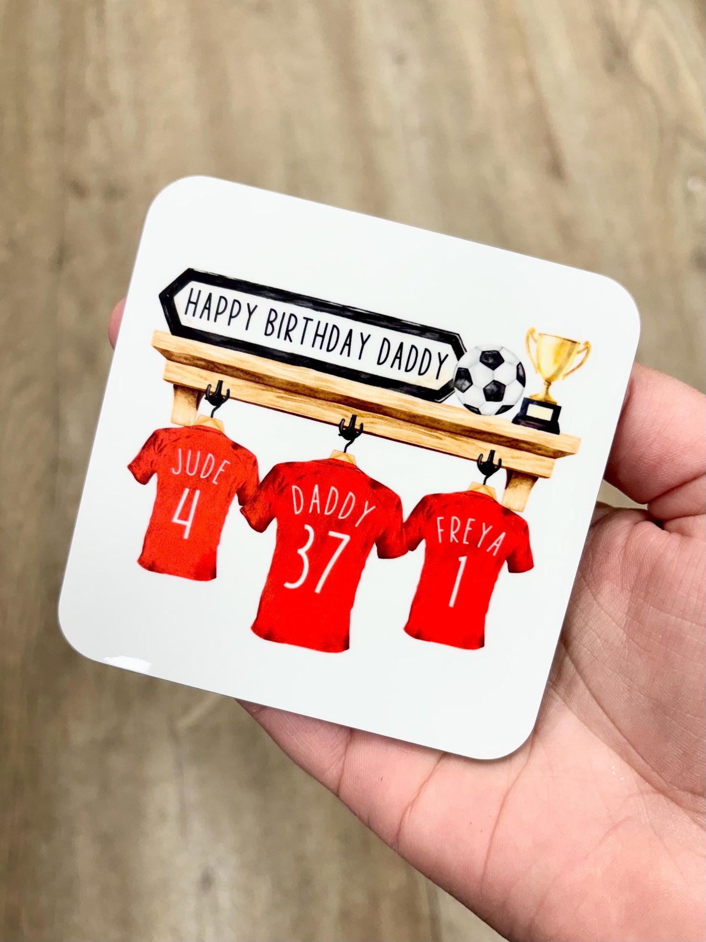 Personalised Father's Day Football Shirt Mug: Family Birthday Gift