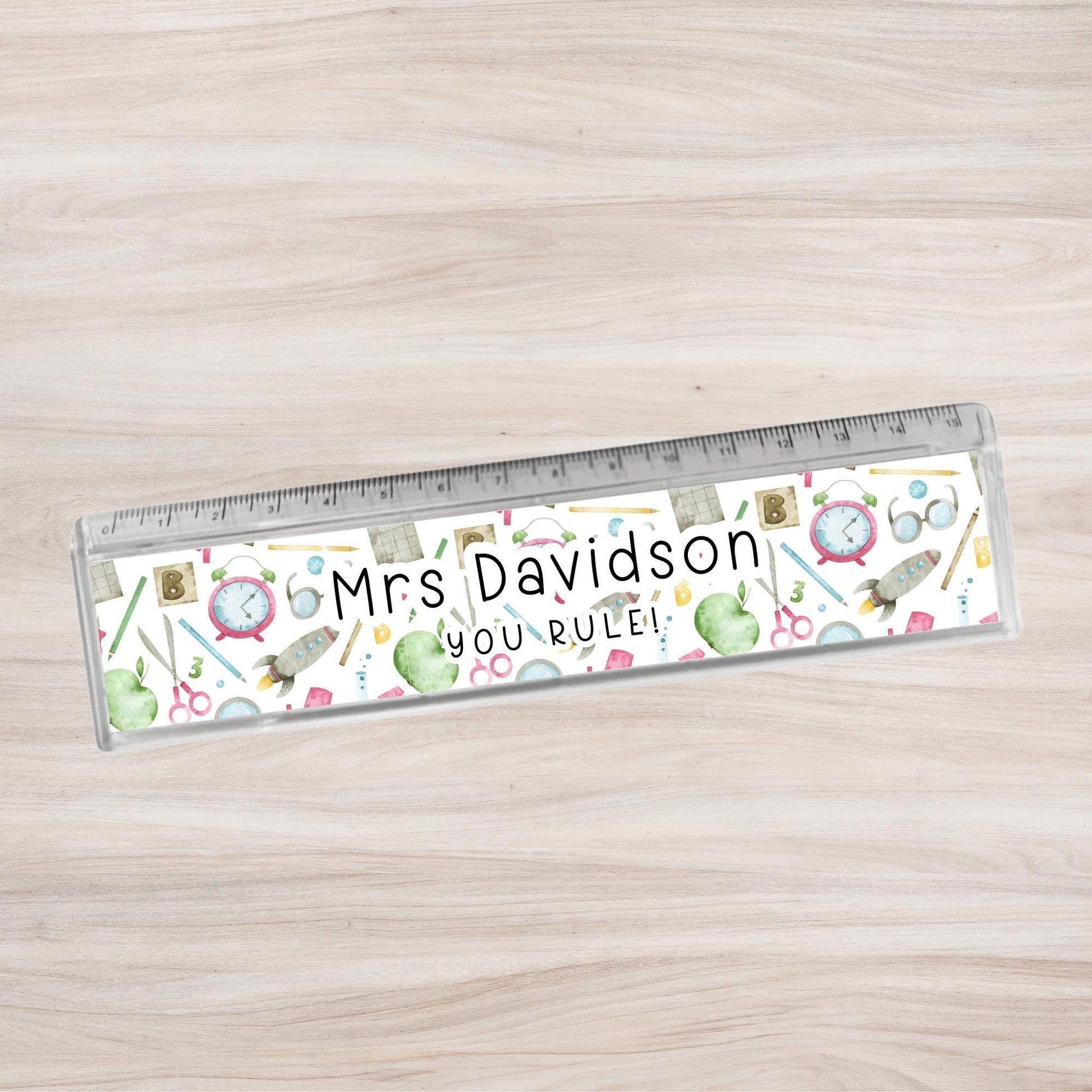 Personalised Teacher Ruler: End of Term Gift, Custom Acrylic Ruler