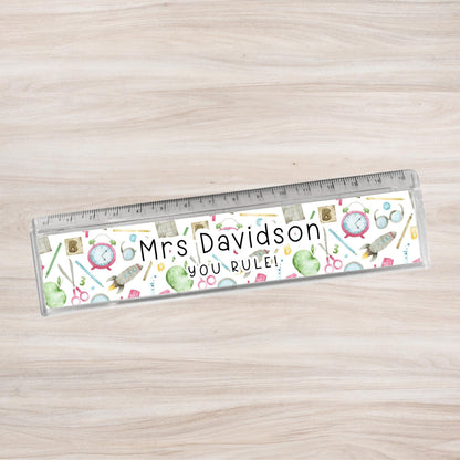 Personalised Teacher Ruler: End of Term Gift, Custom Acrylic Ruler