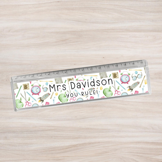 Personalised Teacher Ruler: End of Term Gift, Custom Acrylic Ruler