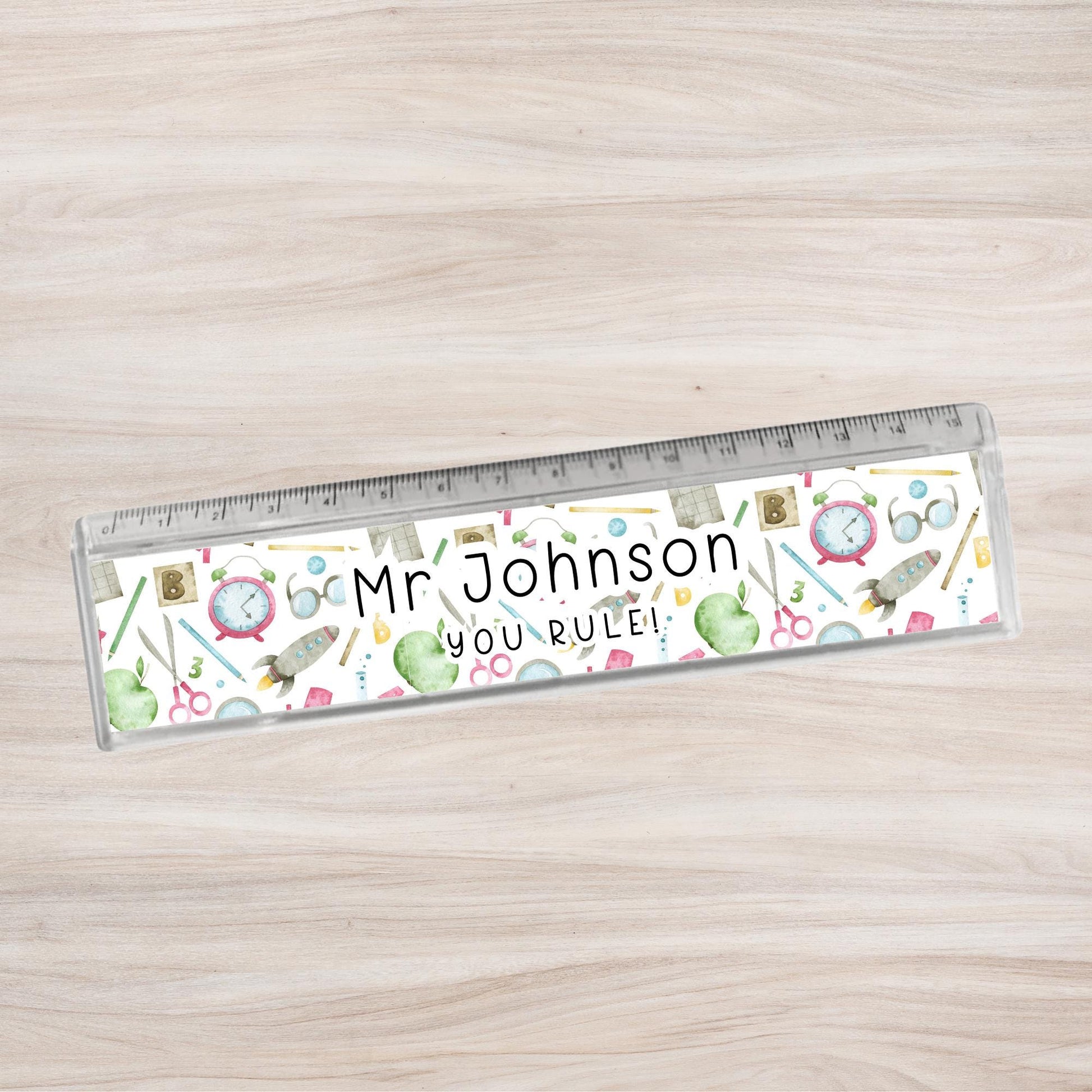 Personalised Teacher Ruler: End of Term Gift, Custom Acrylic Ruler