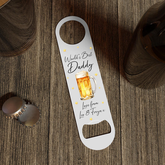 Father's Day Gift Bottle Opener Personalised World's Best Dad Daddy Beer Birthday Present