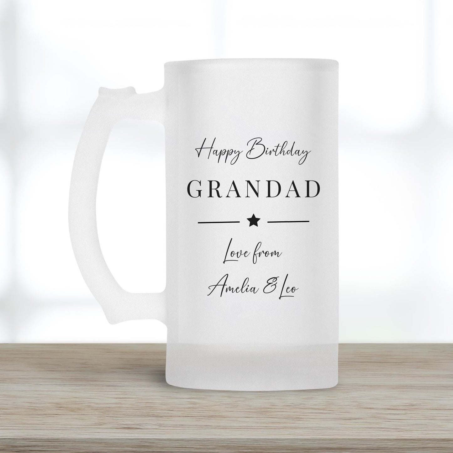 Personalised Beer Glass Birthday Gift Photo Dad Daddy Grandad Drink Stein Present