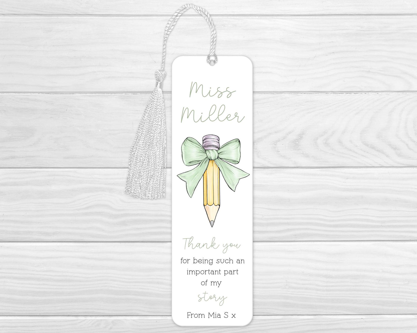 Teacher Gift Personalised Bookmark Gift End Of Term Thank you School Present