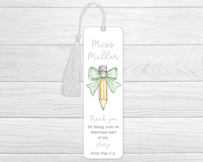 Teacher Gift Personalised Bookmark Gift End Of Term Thank you School Present