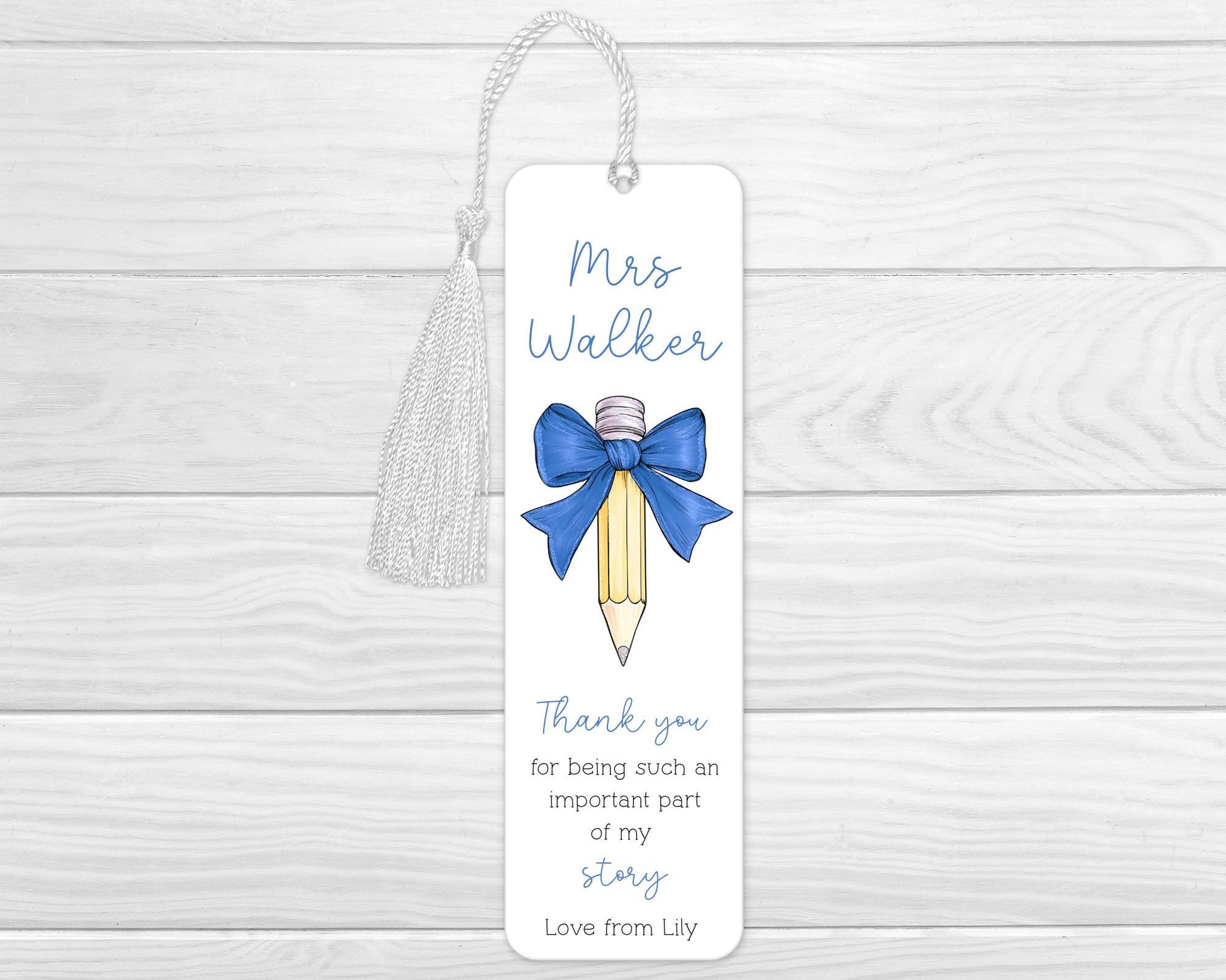 Personalised Teacher Bookmark: End of Term Gift
