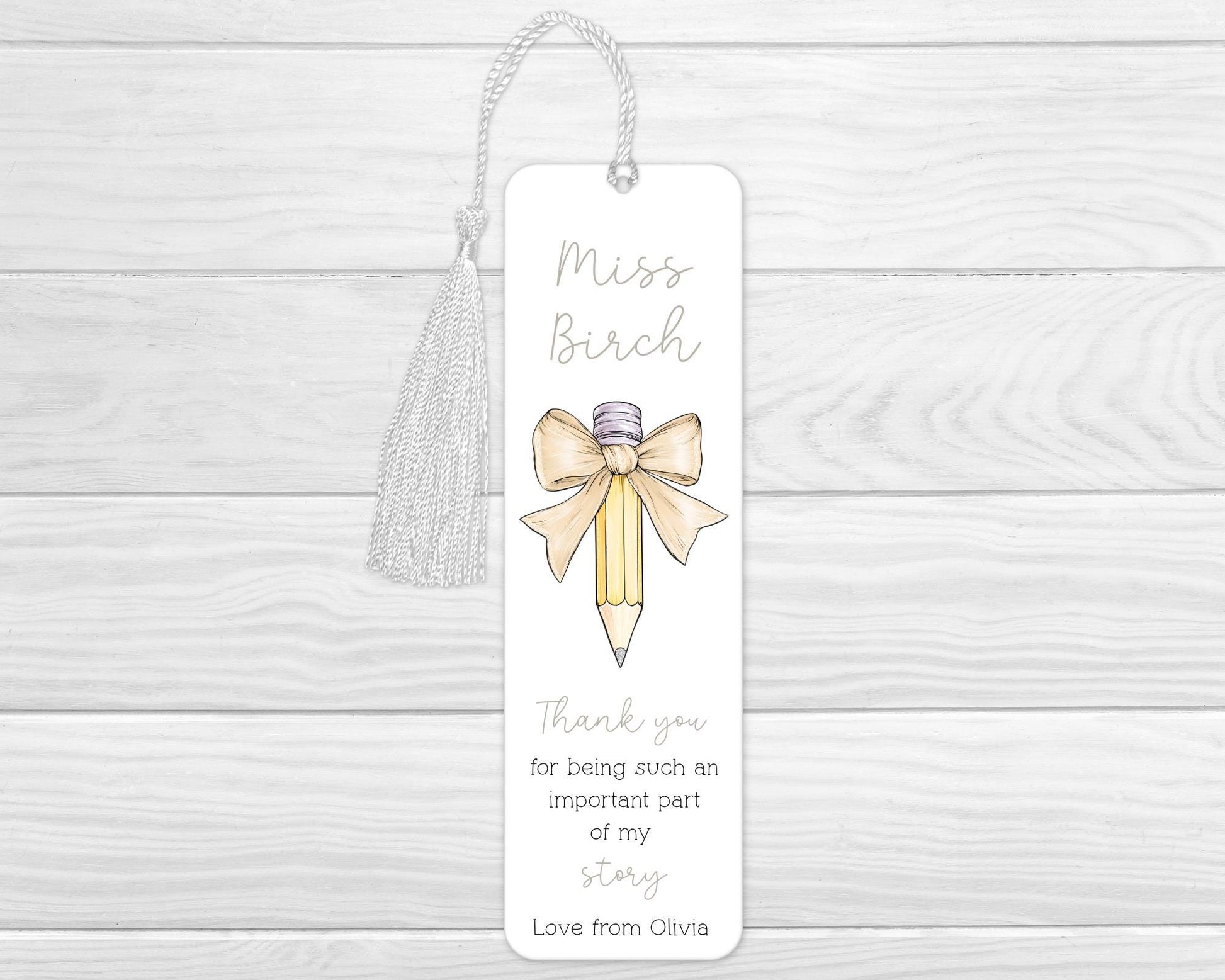 Teacher Gift Personalised Bookmark Gift End Of Term Thank you School Present