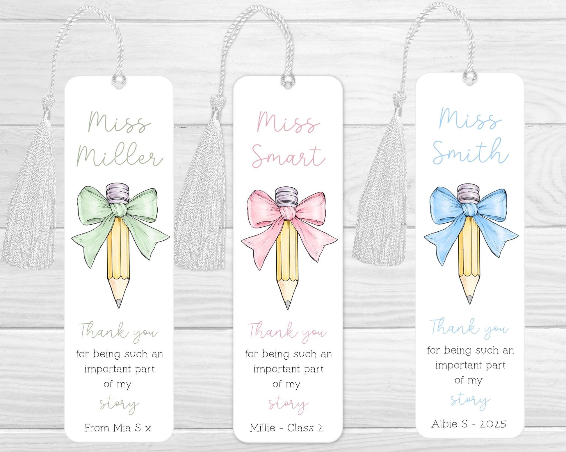 Teacher Gift Personalised Bookmark Gift End Of Term Thank you School Present