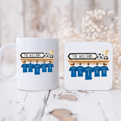 Personalised Father's Day Football Shirt Mug: Family Birthday Gift